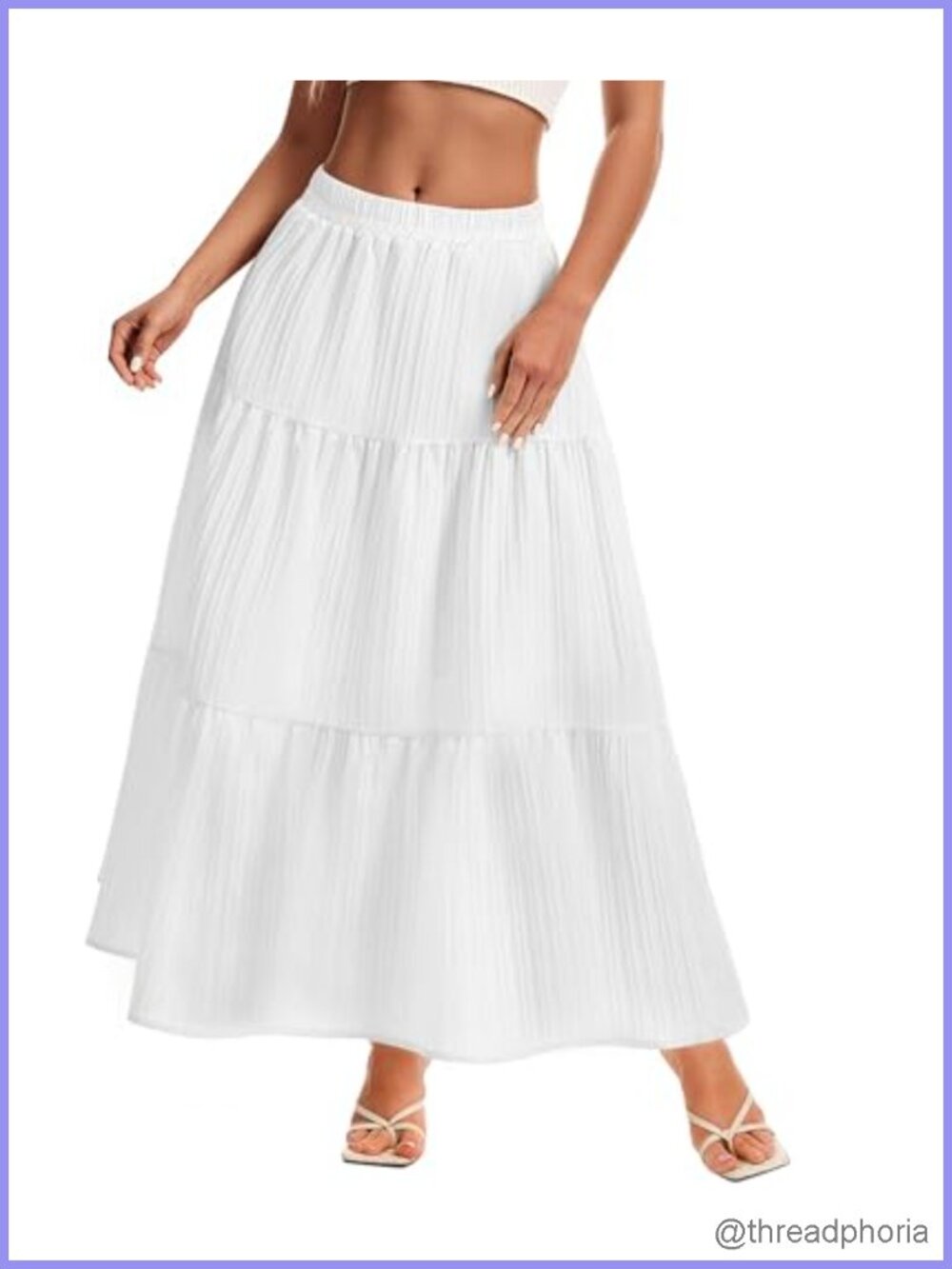 Womens Maxi Skirt Tiered Ruffle A-Line Long Flowy Summer Beach Skirt